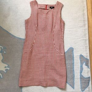 Philippe Adec red & white gingham dress